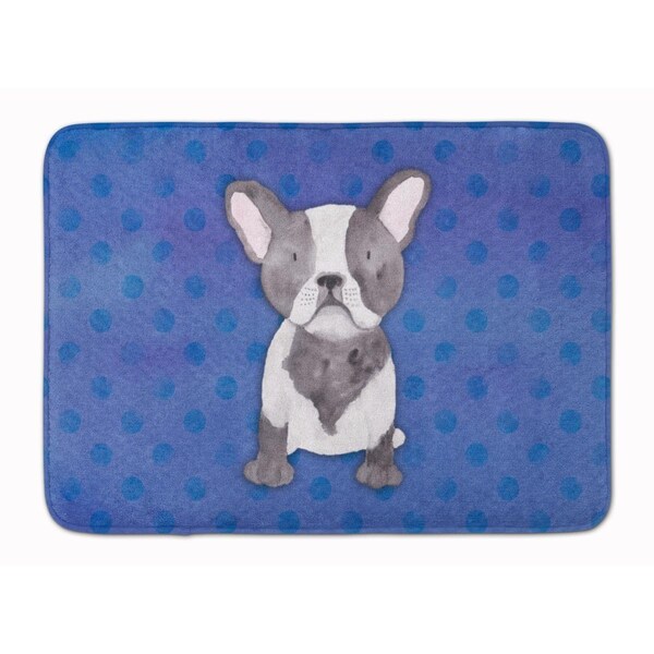 Carolines Treasures French Bulldog Polkadot Watercolor Machine Washable Memory Foam Mat BB7394RUG - main